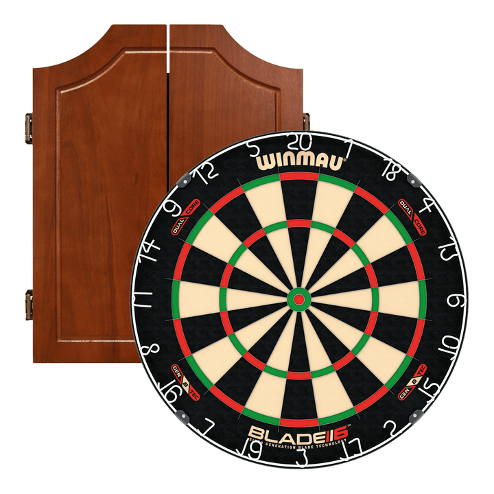 Darts Online Winmau Blade 6 & Solid Wood Cabinet Bundle Blade 6 Dual Core / Walnut Boards