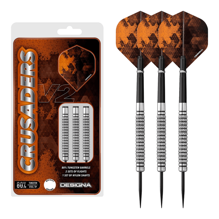 Designa Crusader V2 M1 Steel Tip Darts - 80% Tungsten - 22 Grams Darts