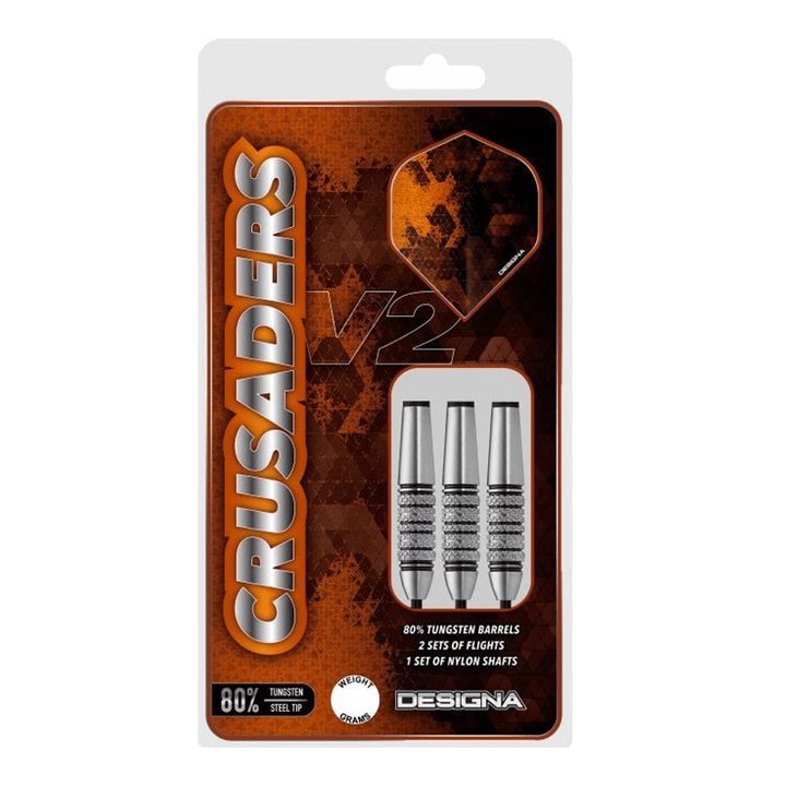 Designa Crusader V2 M4 Steel Tip Darts - 80% Tungsten - 23 Grams Darts