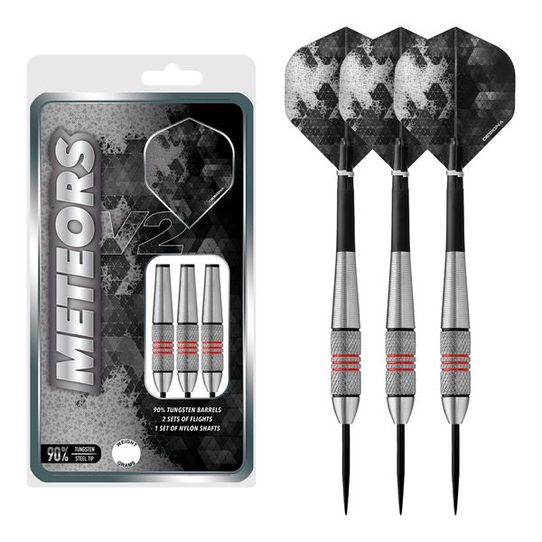 Designa Meteors 90 V2 M1 Steel Tip Darts - 90% Tungsten - 30 Grams Darts