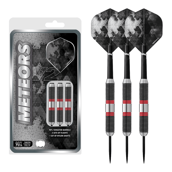 Designa Meteors 90 V2 M3 Steel Tip Darts - 90% Tungsten - 40 Grams Darts