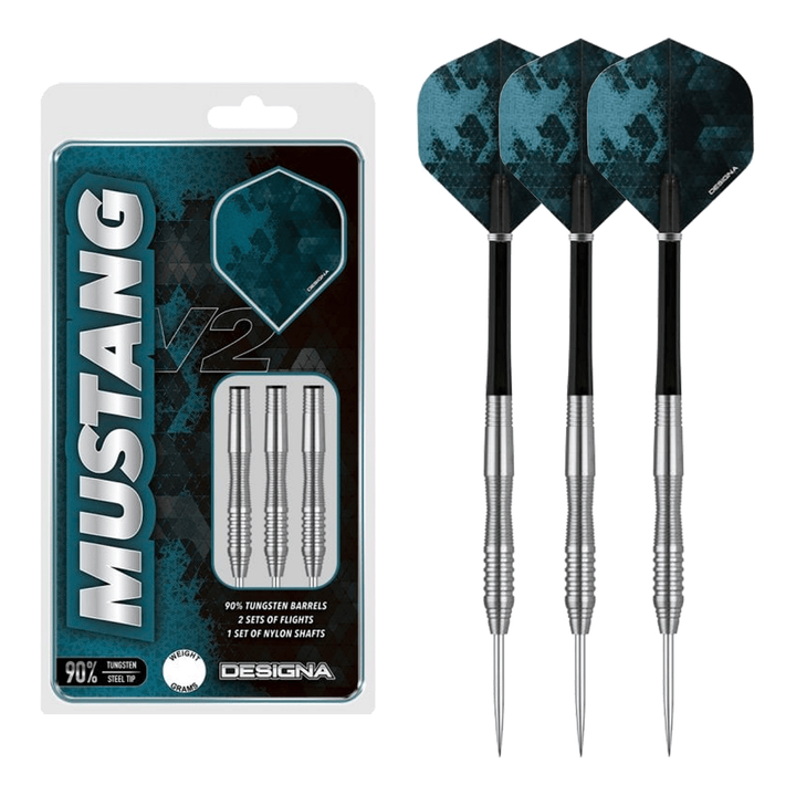 Designa Mustang V2 Steel Tip Darts - 90% Tungsten - 21 Grams Darts