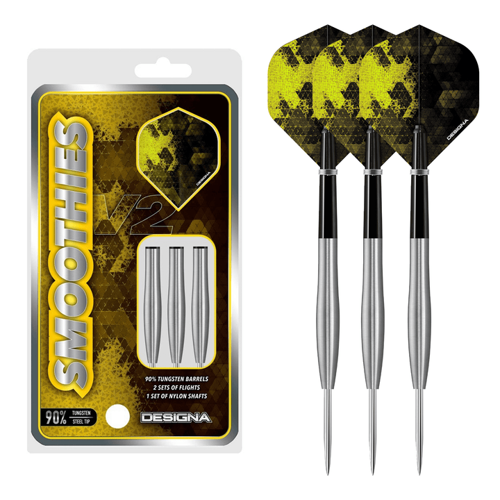 Designa Smoothies V2 M3 - 90% Tungsten Steel Tip Darts 23 Grams Darts