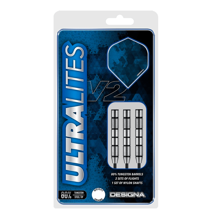 Designa Ultralites V2 M1 Steel Tip Darts - 80% Tungsten - 18 Grams Darts