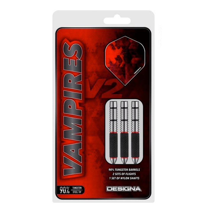 Designa Vampires V2 M3 Steel Tip Darts - 90% Tungsten - 23 Grams Darts