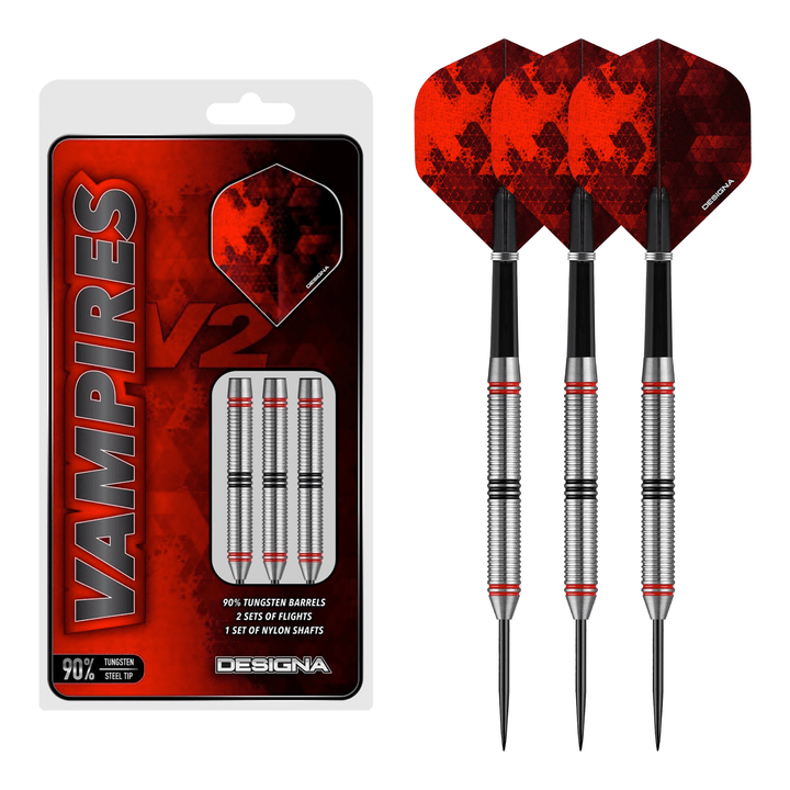 Designa Vampires V2 M4 Steel Tip Darts - 90% Tungsten - 22 Grams Darts