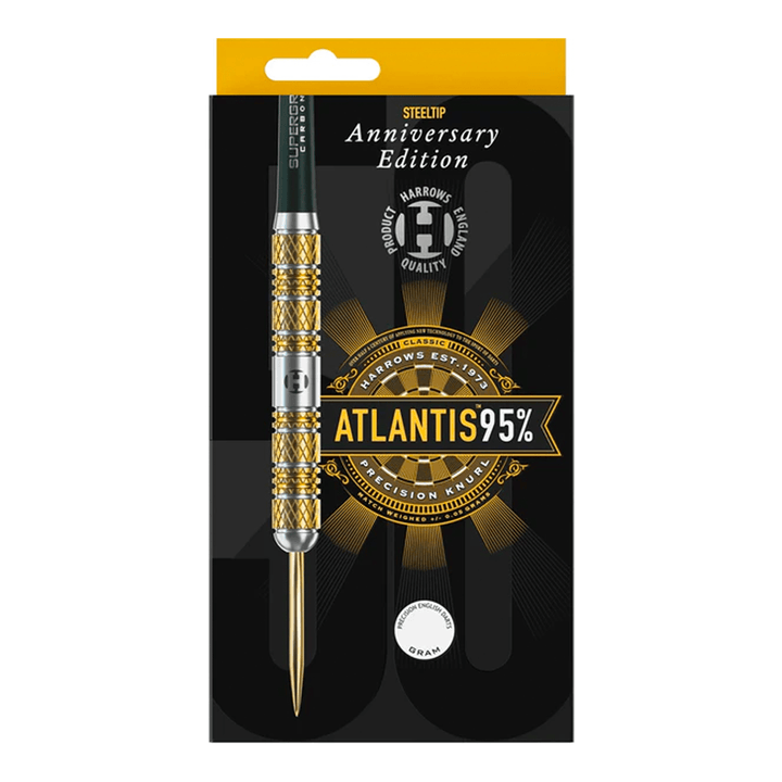 Harrows Atlantis Gold Titanium Anniversary Edition - 95% Tungsten  Steel Tip Darts Darts