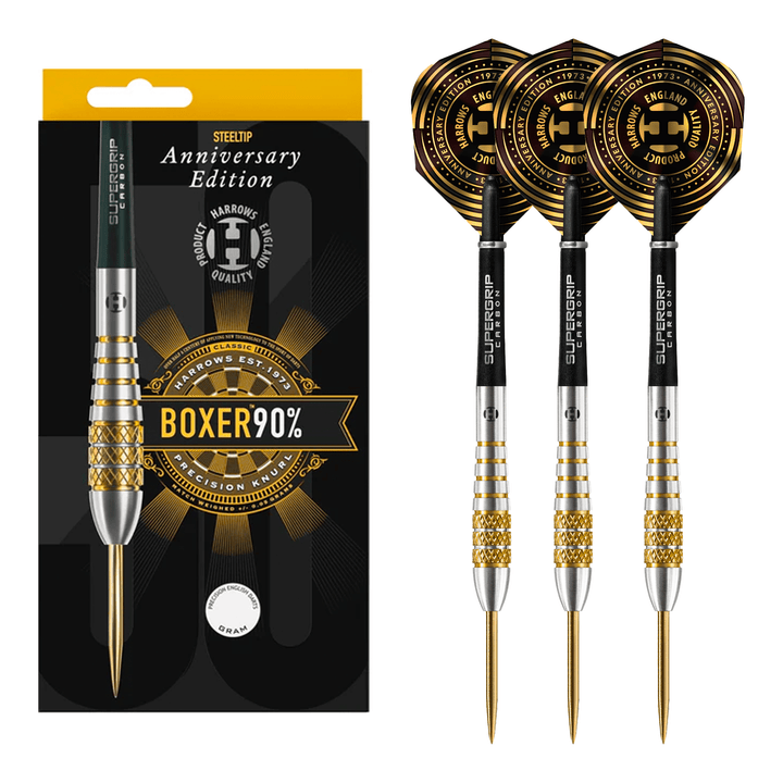 Harrows Boxer Bomb Gold Titanium Anniversary Edition - 90% Tungsten  Steel Tip Darts Darts