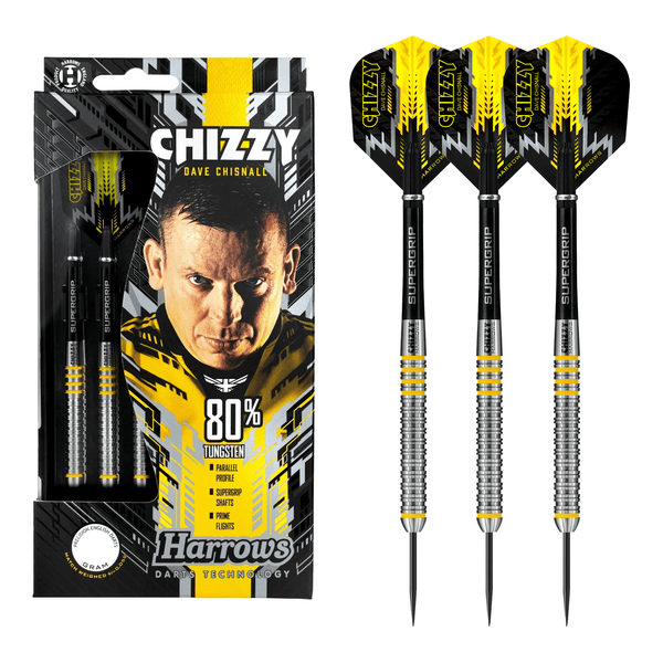 Harrows Dave Chisnall Chizzy - 80% Tungsten Steel Tip Darts 21 Grams Darts