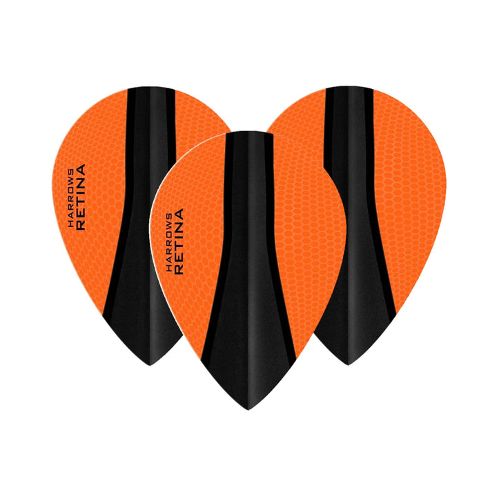 Harrows Retina X - Dart Flights Pear / Orange Flights