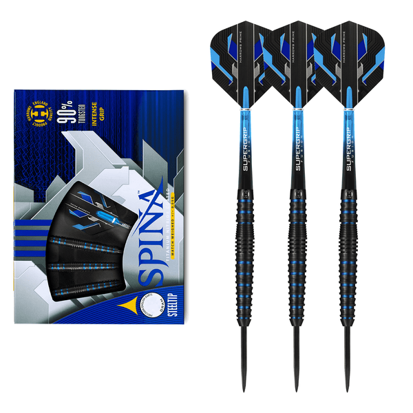 Harrows Spina Black Steel Tip Darts - 90% Tungsten - 21 Grams Darts