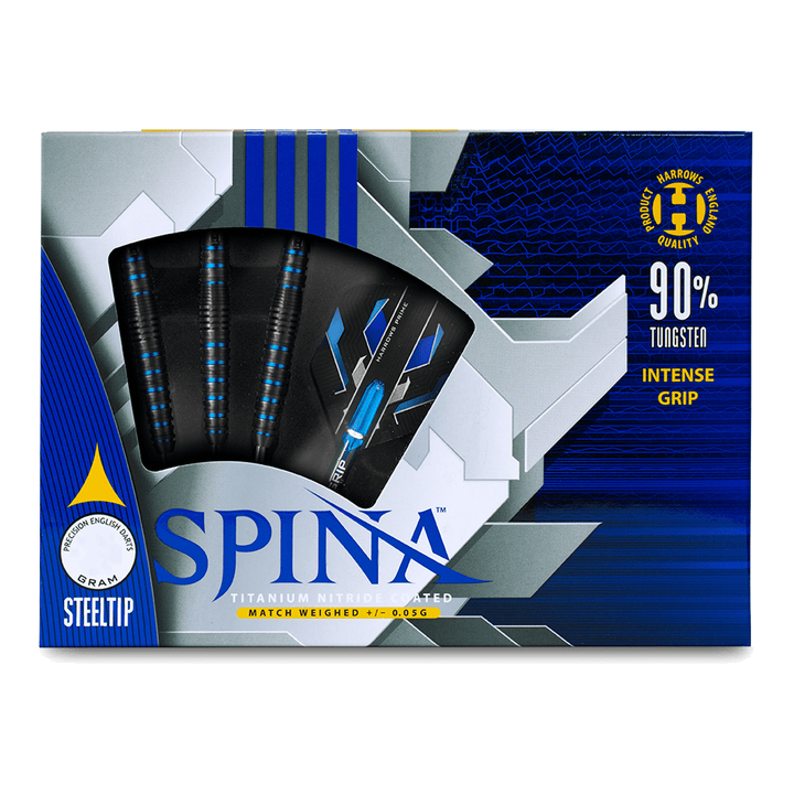 Harrows Spina Black Steel Tip Darts - 90% Tungsten - 21 Grams Darts