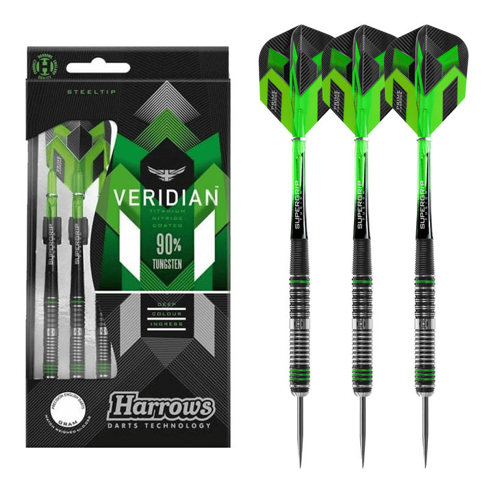 Harrows Veridian 90% Tungsten Steel Tip Darts 21 Grams Darts