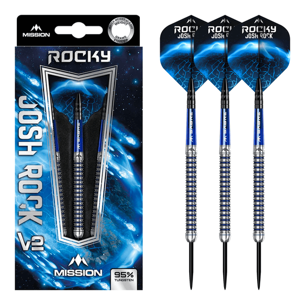 Mission Josh Rock Silver & Blue - 95% Tungsten Steel Tip Darts Darts