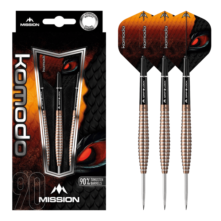 Mission Komodo RX M4 Steel Tip Darts - 90% Tungsten - 22 Grams Darts