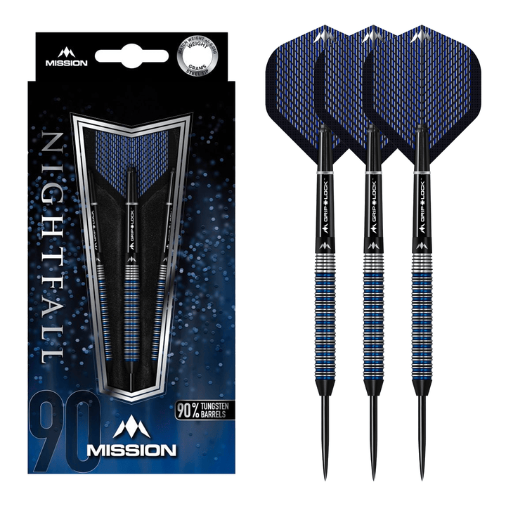 Mission Nightfall M2 Steel Tip Darts - 90% Tungsten - 22 Grams Darts