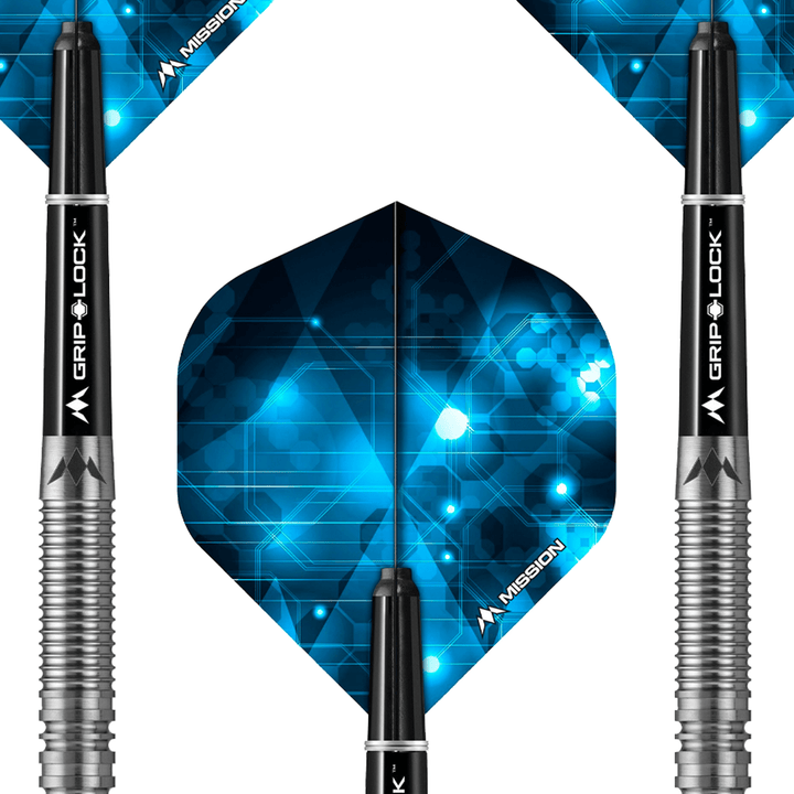 Mission Octane M5 Twin Grip Steel Tip Darts - 80% Tungsten - 21 Grams Darts