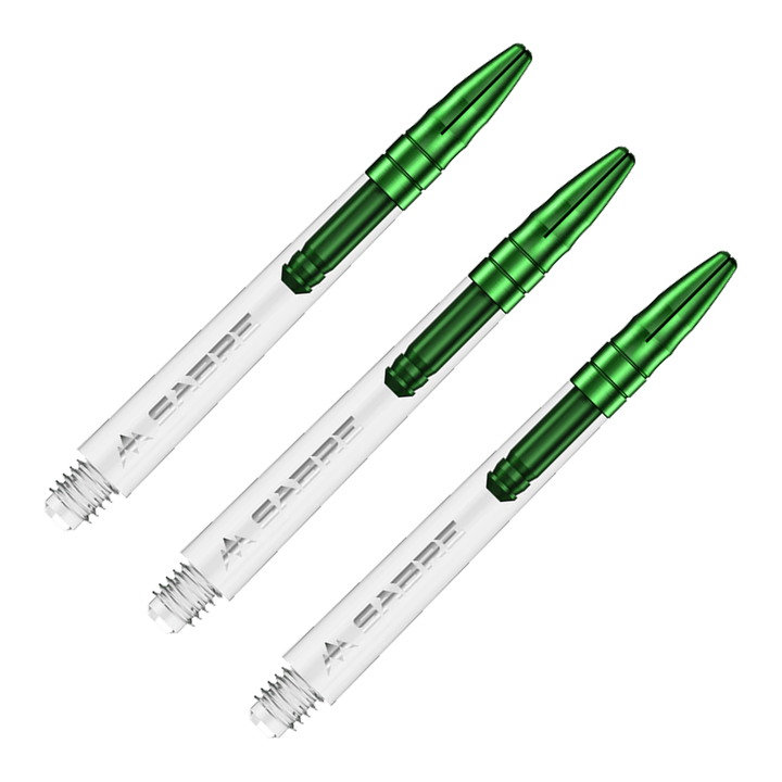 Mission Sabre - Polycarbonate Dart Shafts Medium (49mm) / Clear & Green Shafts