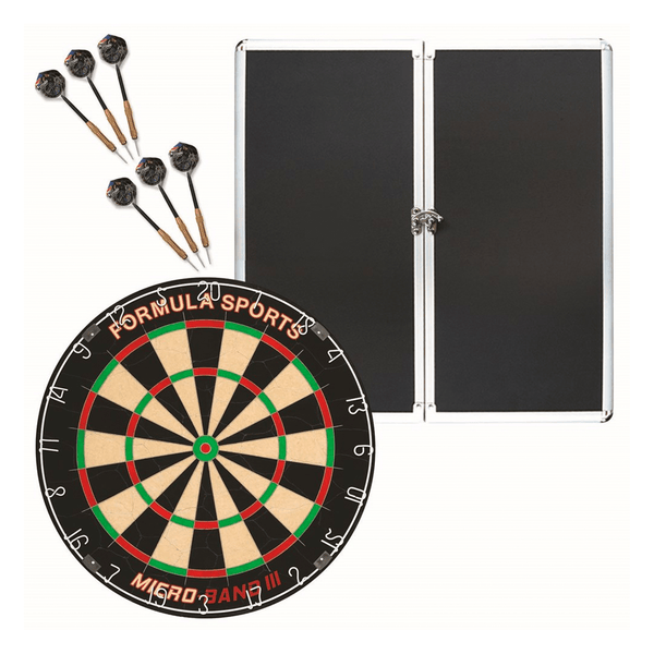 Nodor Aluminium Championship Cabinet Set - Complete Darts Set Black Boards