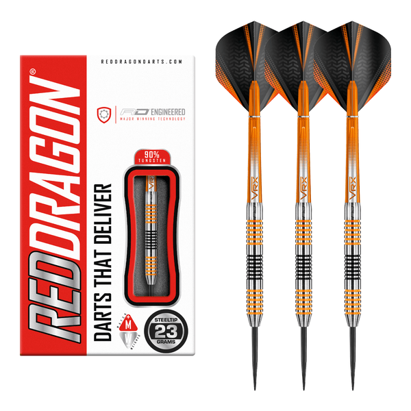 Red Dragon Amberjack 4 - 90% Tungsten Steel Tip Darts 23 Grams Darts