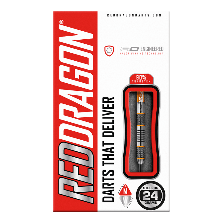 Red Dragon Amberjack 5 - 90% Tungsten Steel Tip Darts 24 Grams Darts