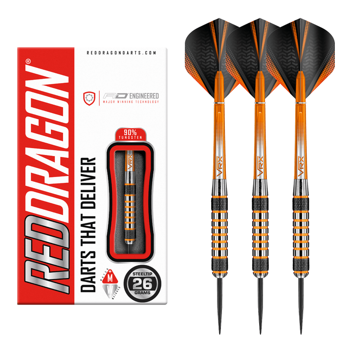 Red Dragon Amberjack 7 - 90% Tungsten Steel Tip Darts 26 Grams Darts