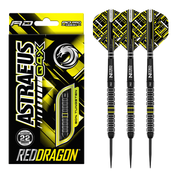 Red Dragon Astraeus Q4X Parallel - 90% Tungsten Steel Tip Darts 22 Grams Darts