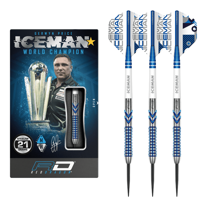 Red Dragon Gerwyn Price Iceman Contour - 90% Tungsten Steel Tip Darts 21 Grams Darts