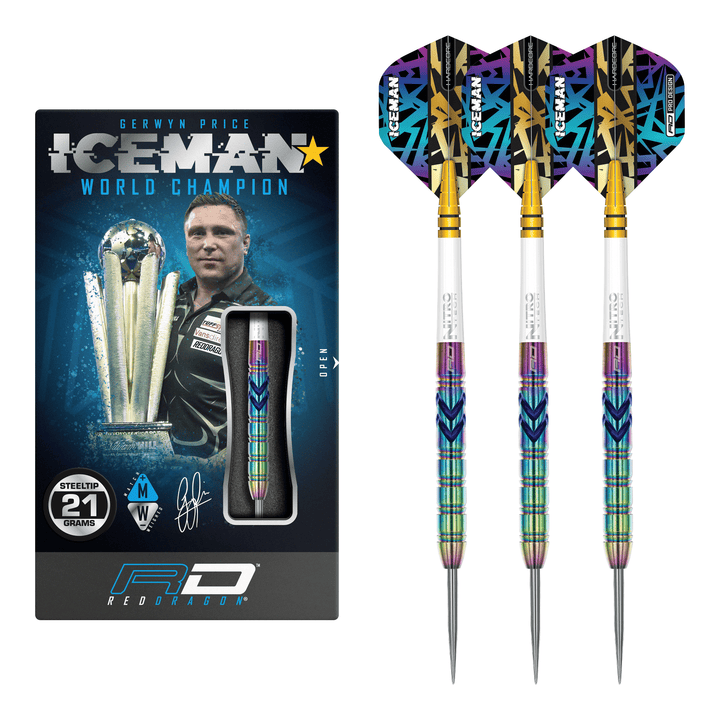 Red Dragon Gerwyn Price Ionic - 90% Tungsten Steel Tip Darts 21 Grams Darts