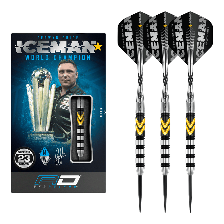 Red Dragon Gerwyn Price Thunder Special Edition Steel Tip Darts - 90% Tungsten - 23 Grams Darts