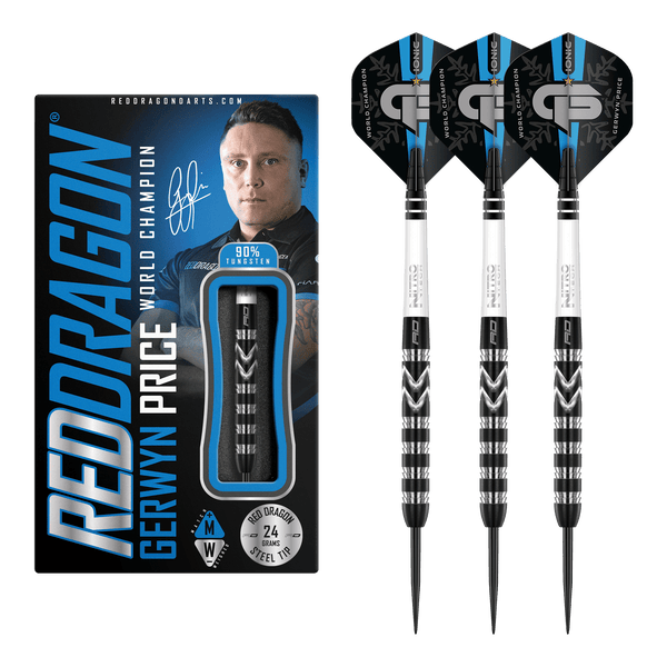 Red Dragon Gerwyn Price World Champion Special Edition Steel Tip Darts - 90% Tungsten - 24 Grams Darts