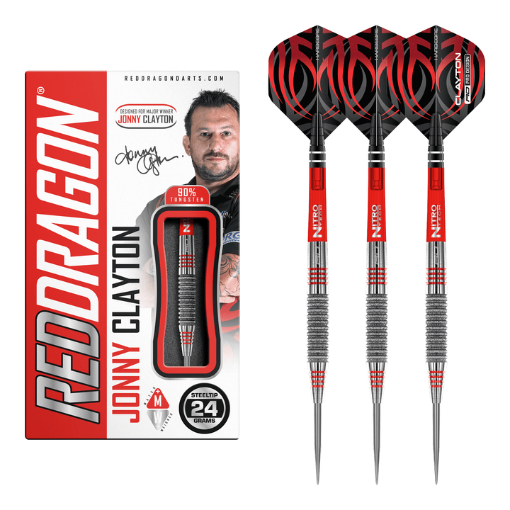 Red Dragon Jonny Clayton Element - 90% Tungsten Steel Tip Darts 24 Grams Darts