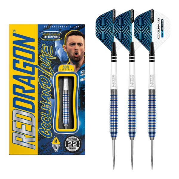 Red Dragon Luke Humphries TX3 Cool Blue - 90% Tungsten Steel Tip Darts Darts