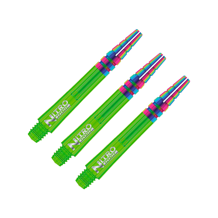 Red Dragon Nitrotech Ionic Short (36mm) Polycarbonate Dart Shafts Green Shafts