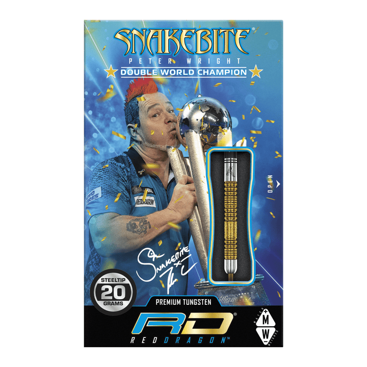 Red Dragon Peter Wright Double World Champion Special Edition Gold - 85% Tungsten Steel Tip Darts Darts