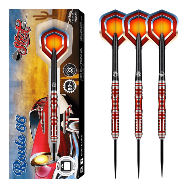 Shot Americana Route 66 - 80% Tungsten Steel Tip Darts 23 Grams Darts