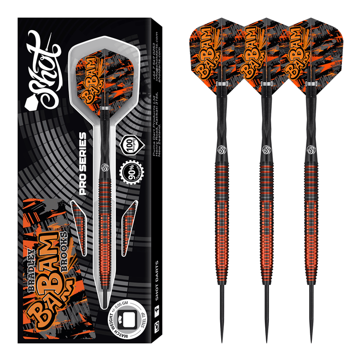 Shot Bradley Brooks - 90% Tungsten Steel Tip Darts 23 Grams Darts