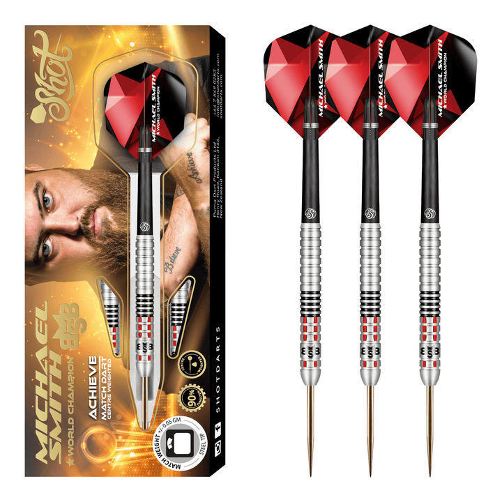 Shot Michael Smith Achieve - 90% Tungsten Steel Tip Darts Darts