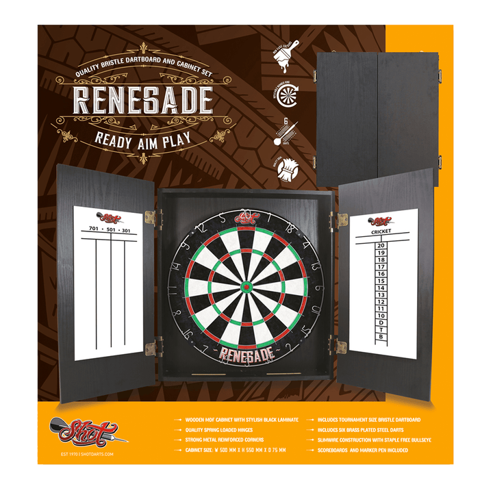 Shot Renegade - Complete Darts Set Black Boards