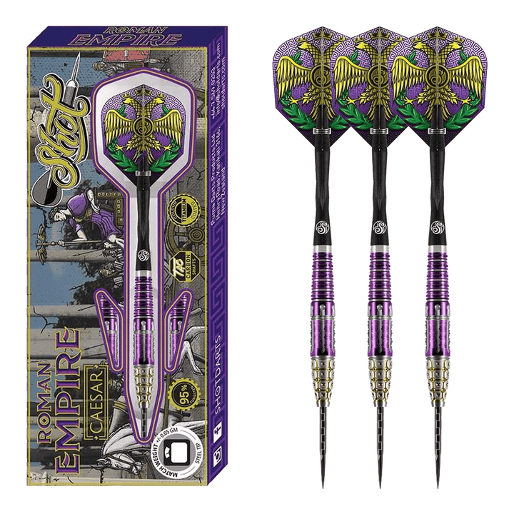 Shot Roman Empire Caesar Steel Tip Darts - 95% Tungsten - 23 Grams Darts