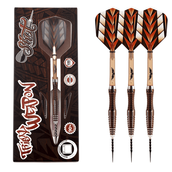 Shot Tribal Weapon 1 Series Steel Tip Darts - 90% Tungsten - 21 Grams Darts