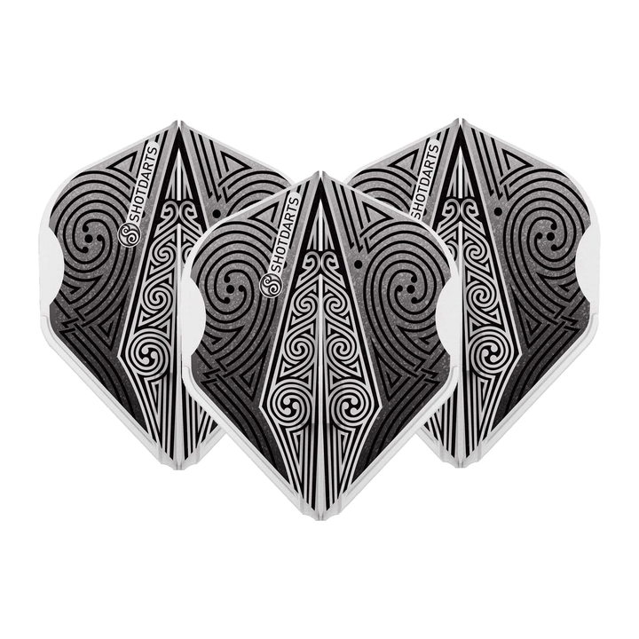 Shot Viking L-Style EZ Shape Moulded Dart Flights Odin's Spear Black Flights