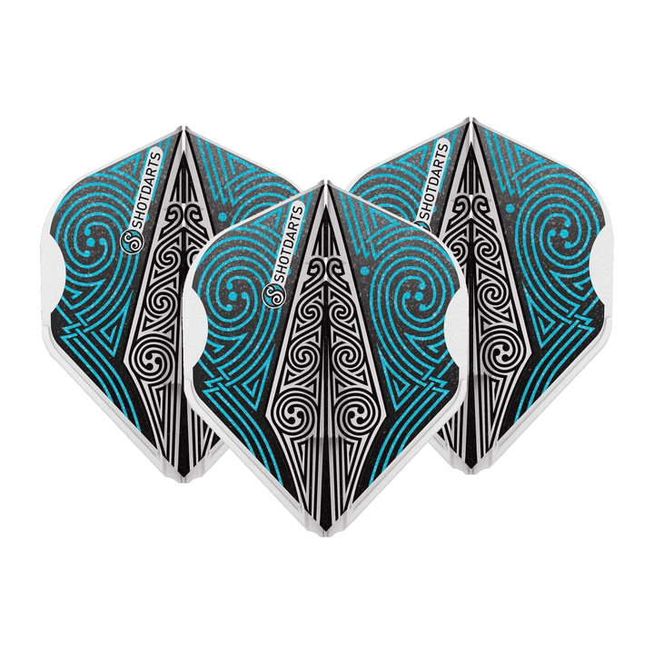 Shot Viking L-Style EZ Shape Moulded Dart Flights Odin's Spear Blue Flights