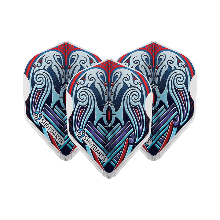 Shot Viking L-Style EZ Shape Moulded Dart Flights Raven Blue Flights