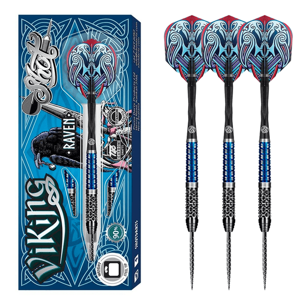 Shot Viking Raven Steel Tip Darts - 90% Tungsten - 22 Grams Darts