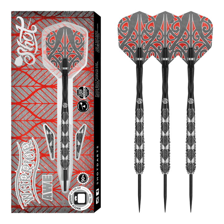 Shot Warrior Awe - 90% Tungsten Steel Tip Darts 22 Grams Darts