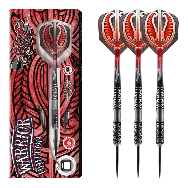 Shot Warrior Hautoa Steel Tip Darts - 80% Tungsten - 22 Grams Darts