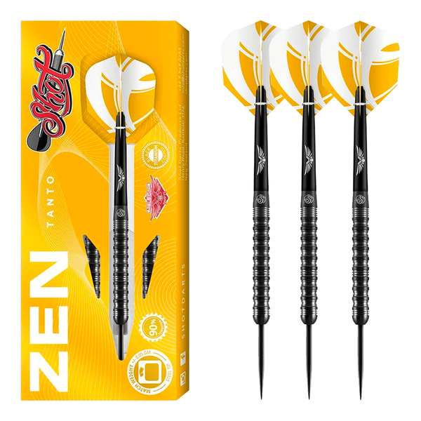 Shot Zen Tanto Steel Tip Darts - 90% Tungsten - 23 Grams Darts