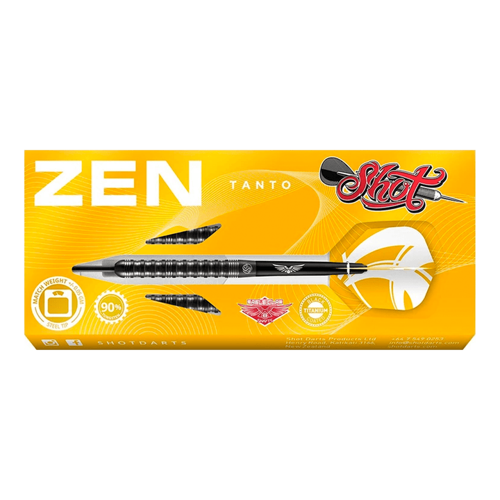 Shot Zen Tanto Steel Tip Darts - 90% Tungsten - 23 Grams Darts