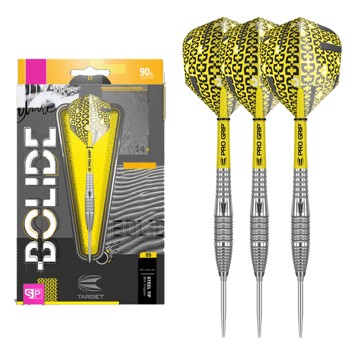 Target Bolide Swiss 05 Swiss Point Steel Tip Darts - 90% Tungsten - 22 Grams Darts